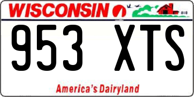 WI license plate 953XTS
