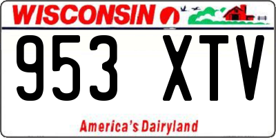 WI license plate 953XTV