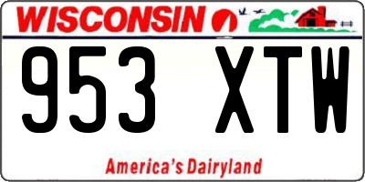 WI license plate 953XTW