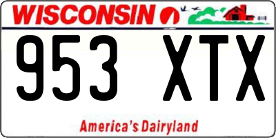 WI license plate 953XTX