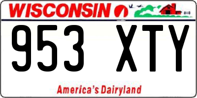 WI license plate 953XTY