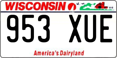 WI license plate 953XUE