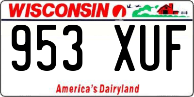 WI license plate 953XUF