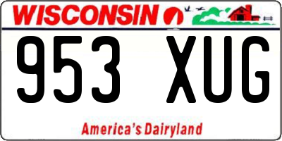 WI license plate 953XUG