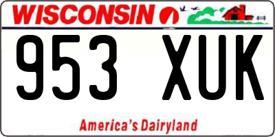 WI license plate 953XUK