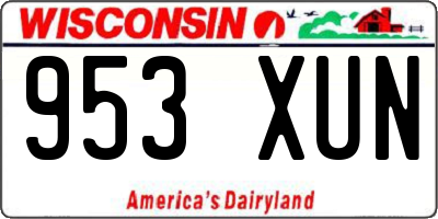 WI license plate 953XUN