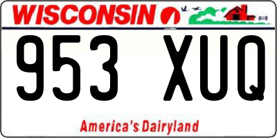 WI license plate 953XUQ