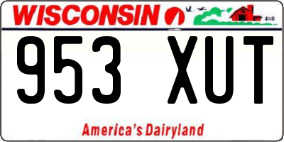 WI license plate 953XUT