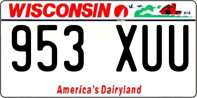 WI license plate 953XUU