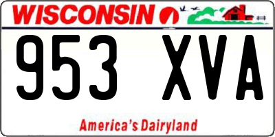 WI license plate 953XVA