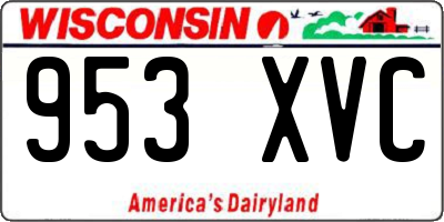 WI license plate 953XVC