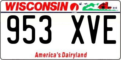 WI license plate 953XVE