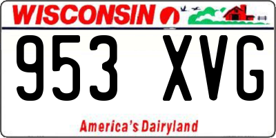 WI license plate 953XVG