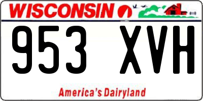 WI license plate 953XVH