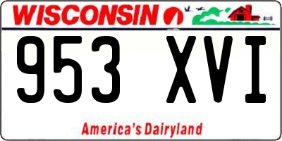 WI license plate 953XVI