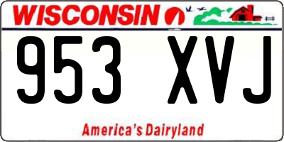 WI license plate 953XVJ