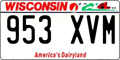 WI license plate 953XVM