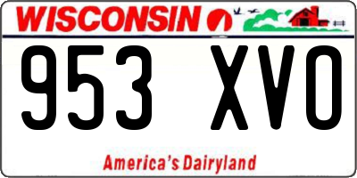 WI license plate 953XVO