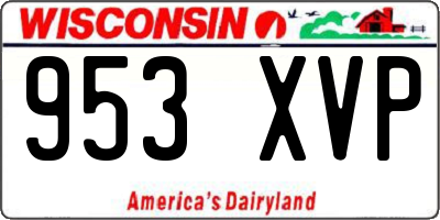 WI license plate 953XVP