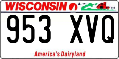 WI license plate 953XVQ