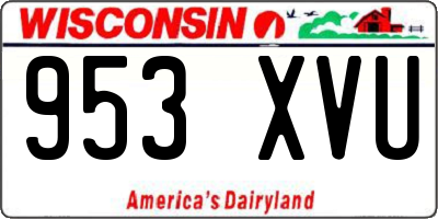 WI license plate 953XVU