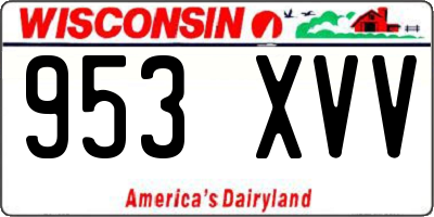 WI license plate 953XVV