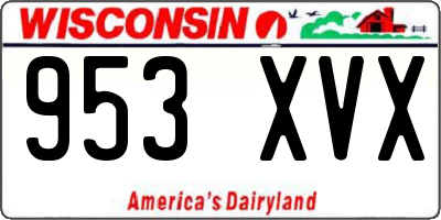 WI license plate 953XVX