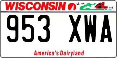 WI license plate 953XWA