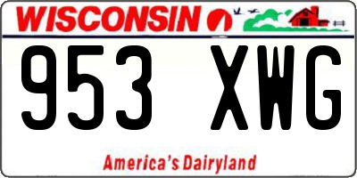 WI license plate 953XWG