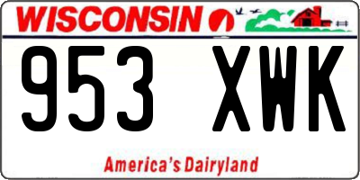 WI license plate 953XWK