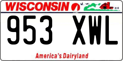 WI license plate 953XWL