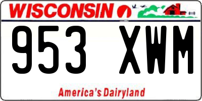 WI license plate 953XWM