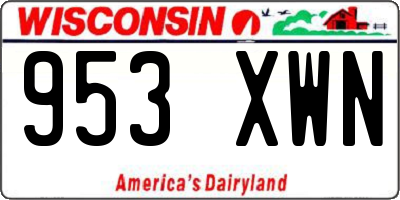 WI license plate 953XWN