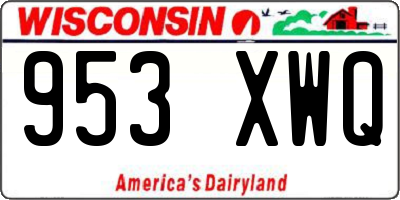 WI license plate 953XWQ