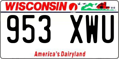 WI license plate 953XWU