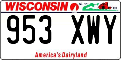 WI license plate 953XWY