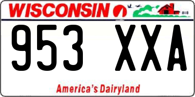 WI license plate 953XXA