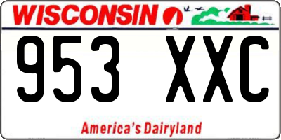 WI license plate 953XXC