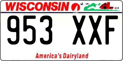 WI license plate 953XXF