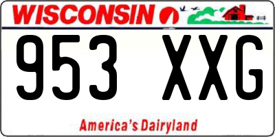 WI license plate 953XXG