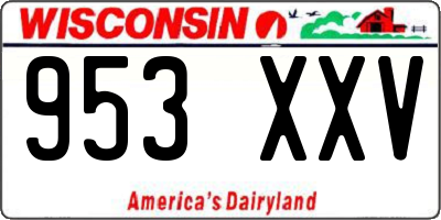 WI license plate 953XXV
