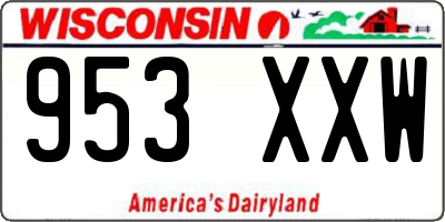 WI license plate 953XXW