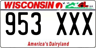WI license plate 953XXX