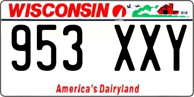 WI license plate 953XXY