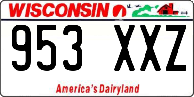 WI license plate 953XXZ