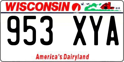 WI license plate 953XYA