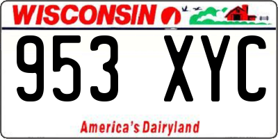 WI license plate 953XYC