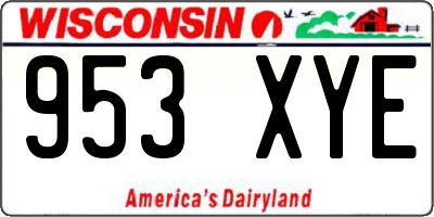 WI license plate 953XYE