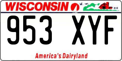 WI license plate 953XYF