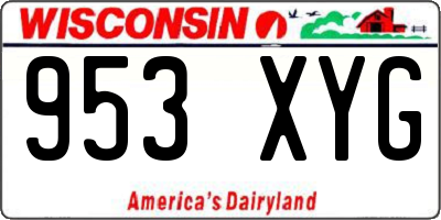 WI license plate 953XYG